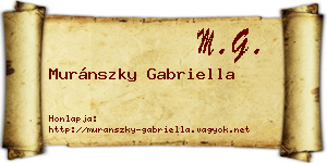 Muránszky Gabriella névjegykártya